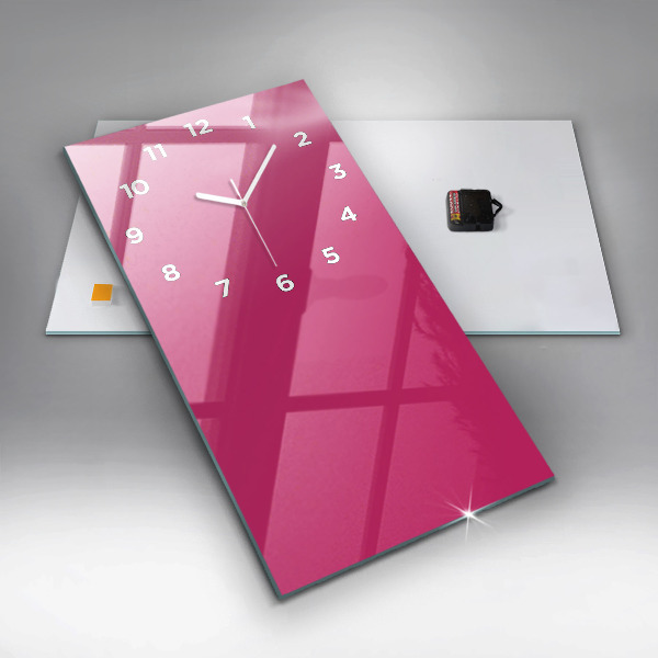 Orologio verticale in vetro Colore rosa intenso