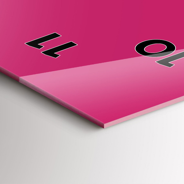 Orologio verticale in vetro Colore rosa intenso