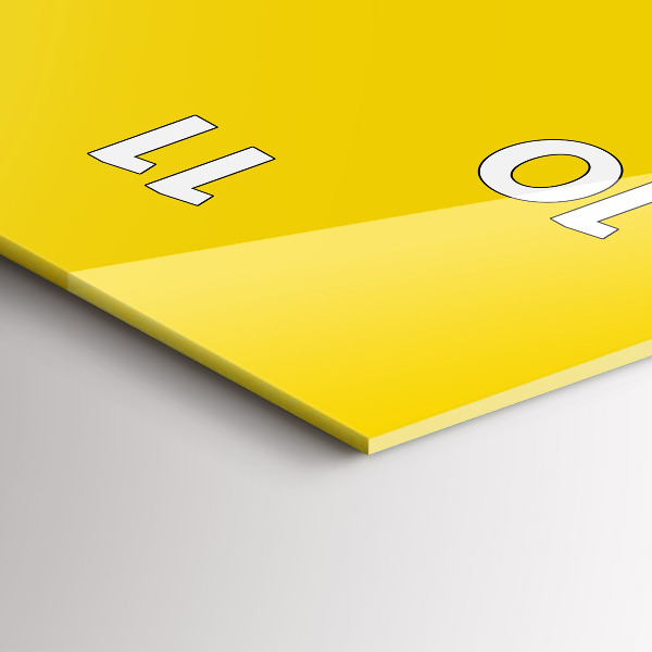 Orologio verticale in vetro Colore giallo chiaro