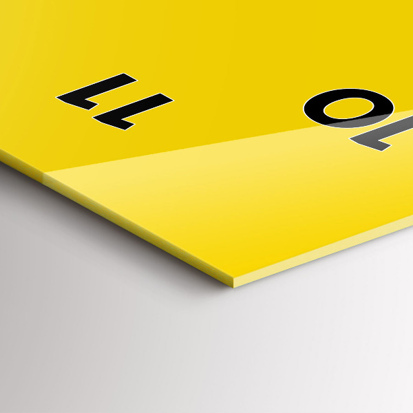 Orologio verticale in vetro Colore giallo chiaro