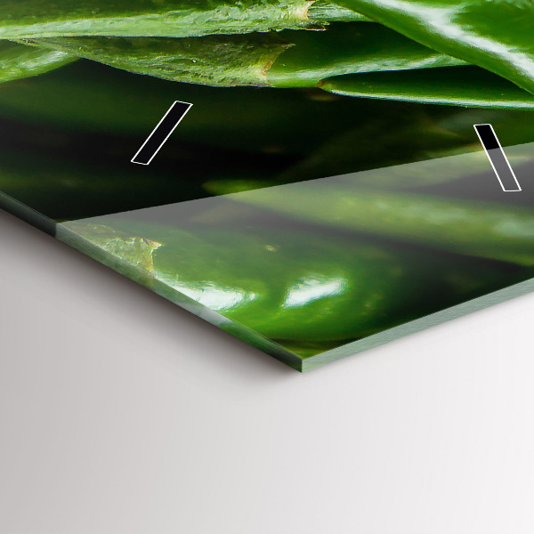 Orologio verticale in vetro Peperone verde