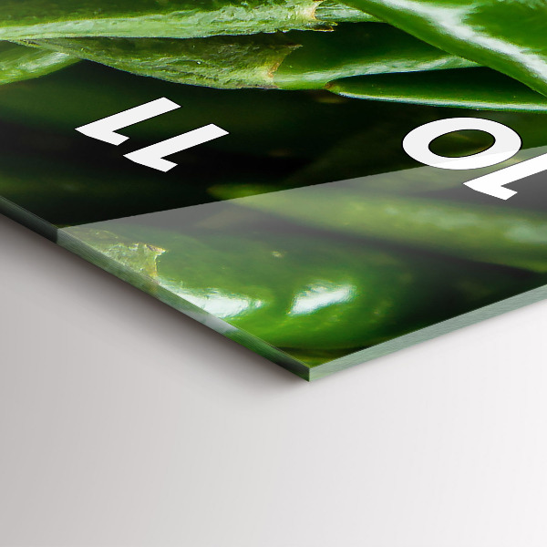 Orologio verticale in vetro Peperone verde