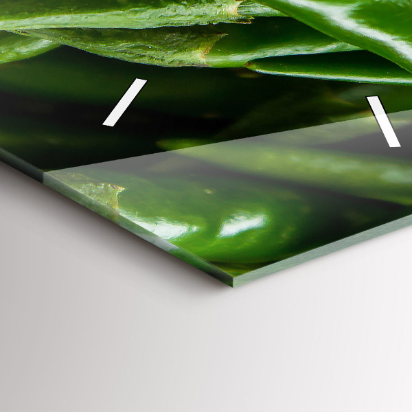 Orologio verticale in vetro Peperone verde