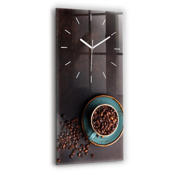 Orologio verticale in vetro Una tazza di caffè