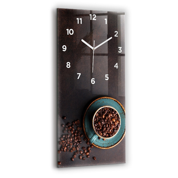 Orologio verticale in vetro Una tazza di caffè