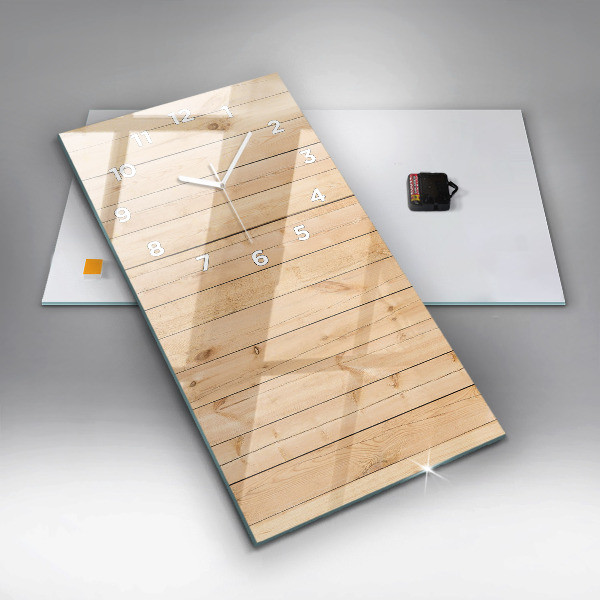 Orologio verticale in vetro Tavole di legno