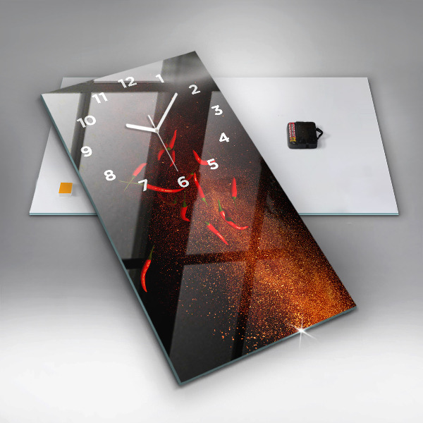 Orologio verticale in vetro Peperoncini