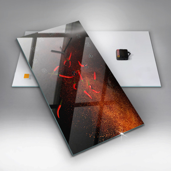 Orologio verticale in vetro Peperoncini