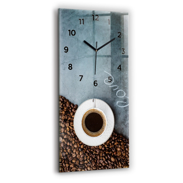 Orologio verticale in vetro Una tazza di caffè