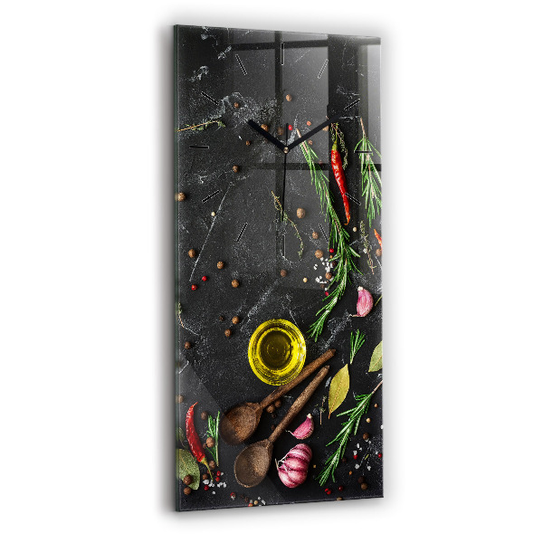 Orologio verticale in vetro Spezie sul bancone