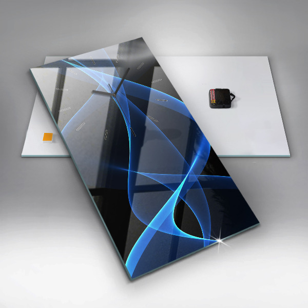 Orologio verticale in vetro Linee blu