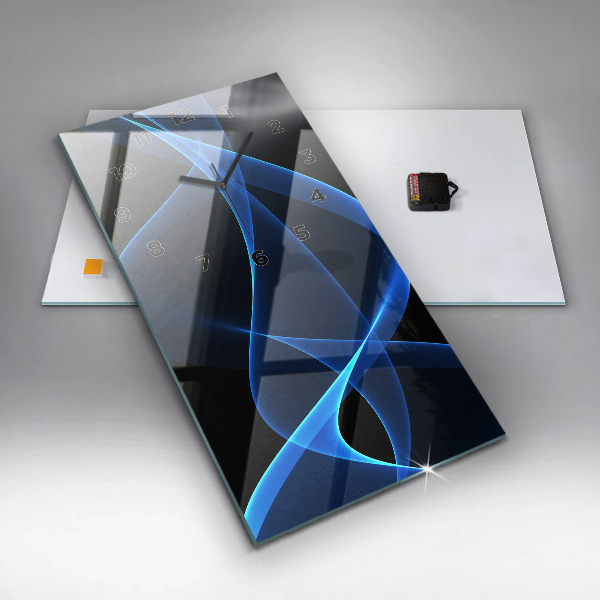 Orologio verticale in vetro Linee blu