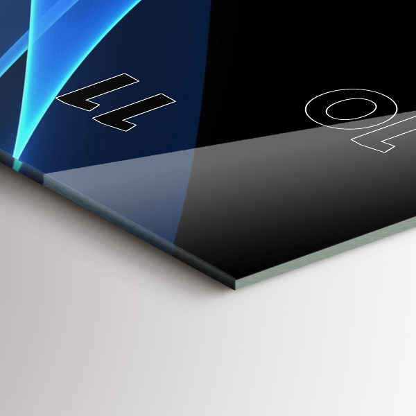 Orologio verticale in vetro Linee blu