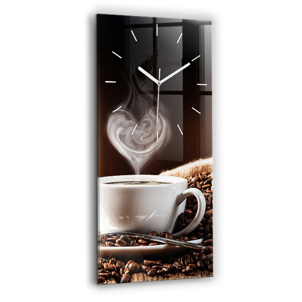 Orologio verticale in vetro Una tazza di caffè