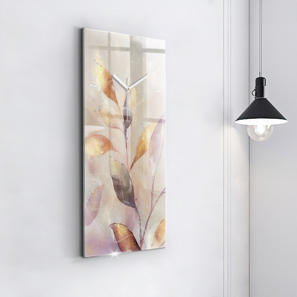 Orologio verticale Foglie boho astratte