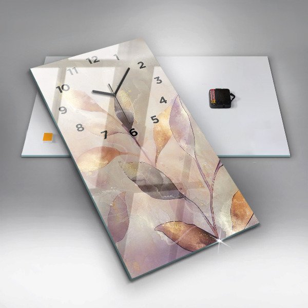 Orologio verticale Foglie boho astratte