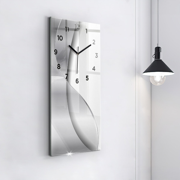 Orologio verticale in vetro Astrazione d'argento