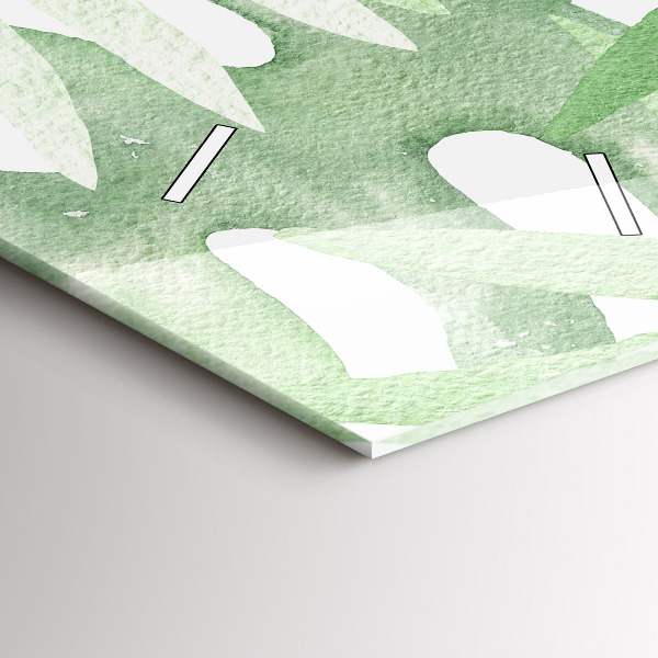 Orologio verticale in vetro Foglie verdi