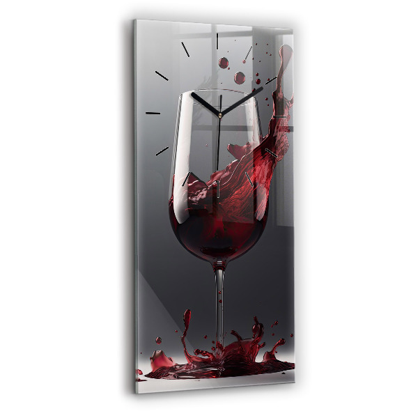 Orologio verticale in vetro Un bicchiere di vino rosso