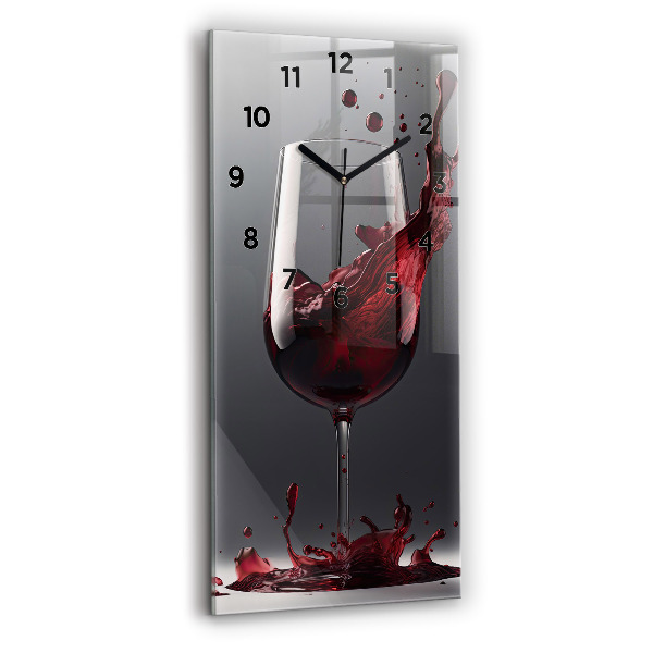 Orologio verticale in vetro Un bicchiere di vino rosso