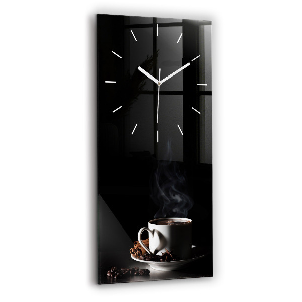 Orologio verticale in vetro Una tazza di caffè