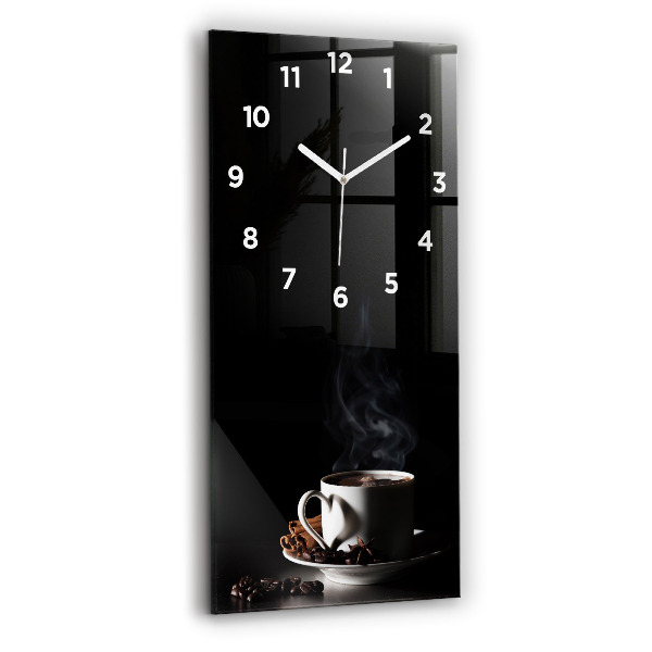 Orologio verticale in vetro Una tazza di caffè