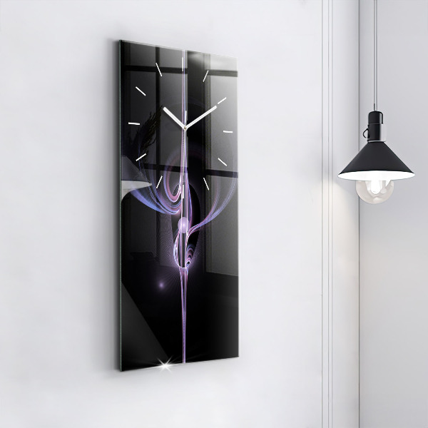 Orologio verticale in vetro Astrazione viola