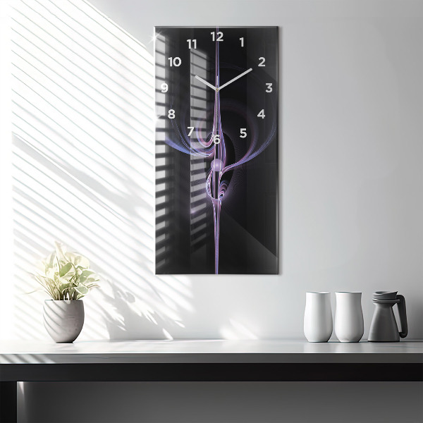 Orologio verticale in vetro Astrazione viola