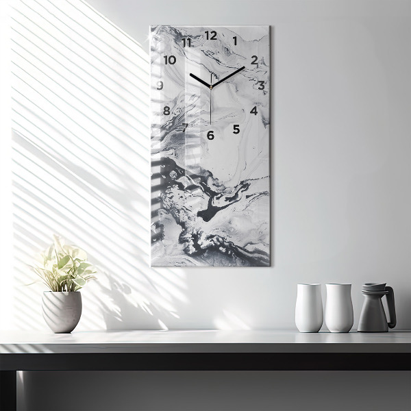 Orologio verticale Marmo inchiostro astratto