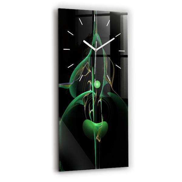 Orologio verticale in vetro Astrazione verde