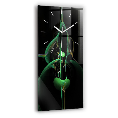 Orologio verticale in vetro Astrazione verde