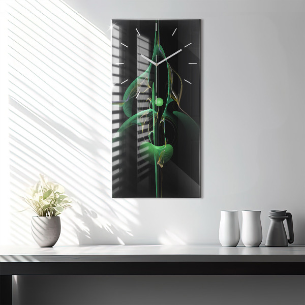 Orologio verticale in vetro Astrazione verde