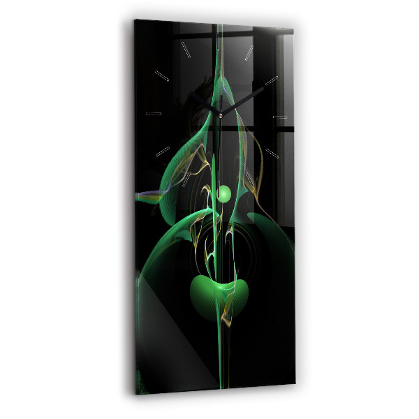 Orologio verticale in vetro Astrazione verde