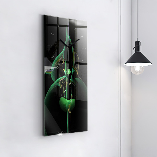Orologio verticale in vetro Astrazione verde