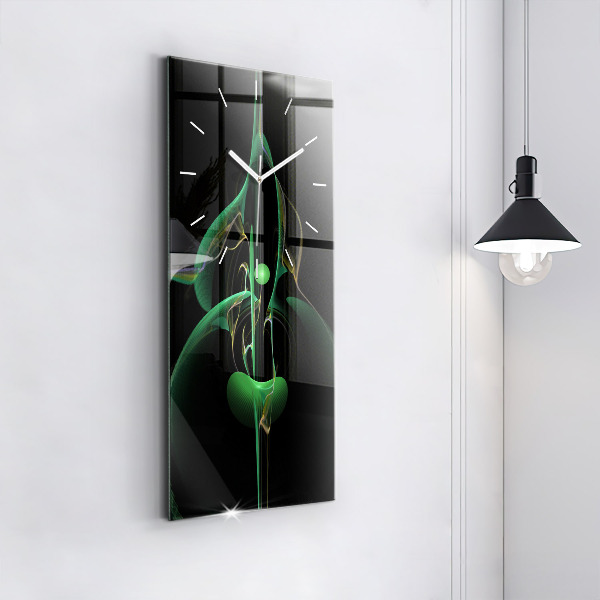Orologio verticale in vetro Astrazione verde