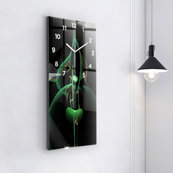 Orologio verticale in vetro Astrazione verde