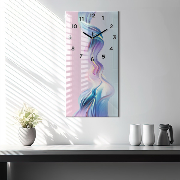 Orologio verticale in vetro Astrazione di onde pastello