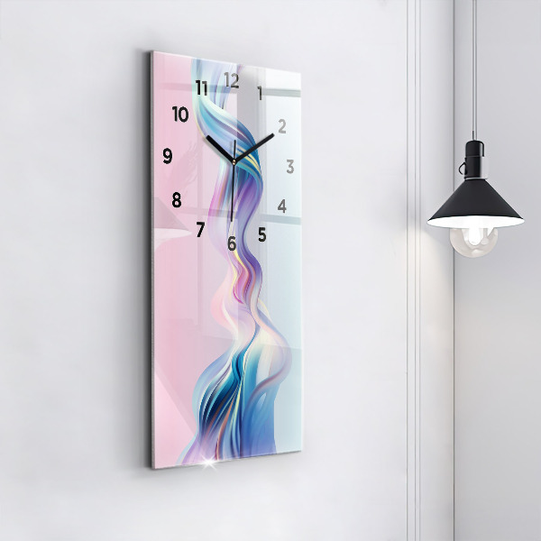 Orologio verticale in vetro Astrazione di onde pastello