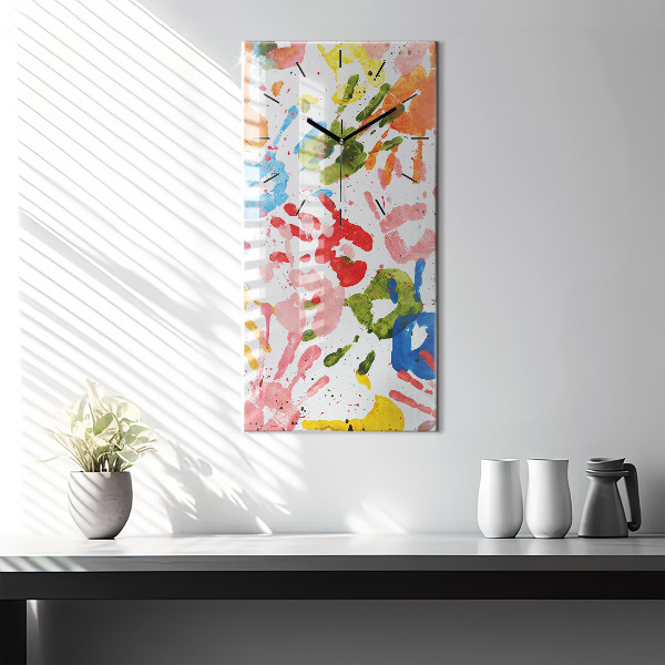 Orologio verticale Impronte di mani di bambini