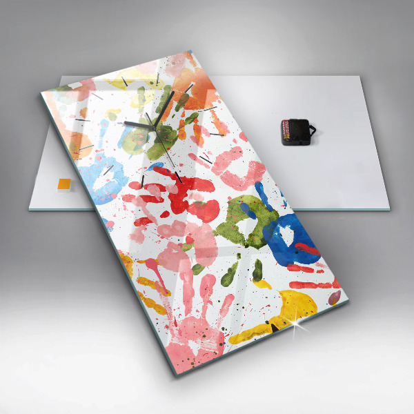 Orologio verticale Impronte di mani di bambini