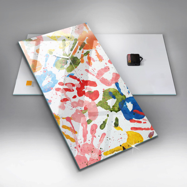 Orologio verticale Impronte di mani di bambini