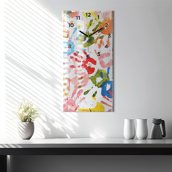 Orologio verticale Impronte di mani di bambini