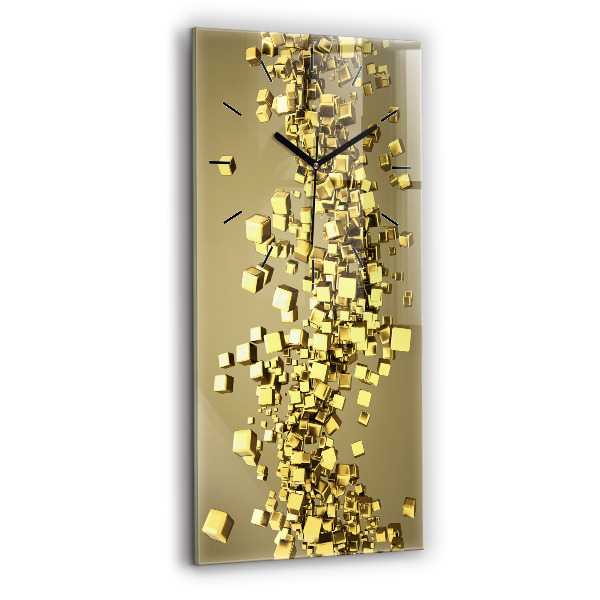 Orologio verticale in vetro Quadrati dorati