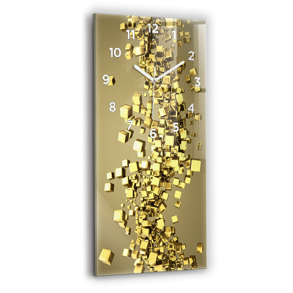 Orologio verticale in vetro Quadrati dorati