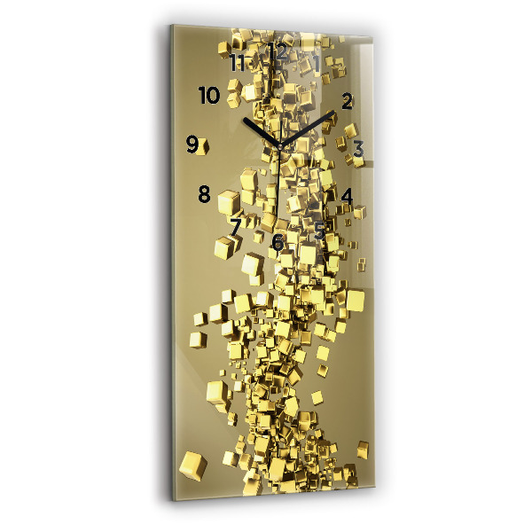 Orologio verticale in vetro Quadrati dorati