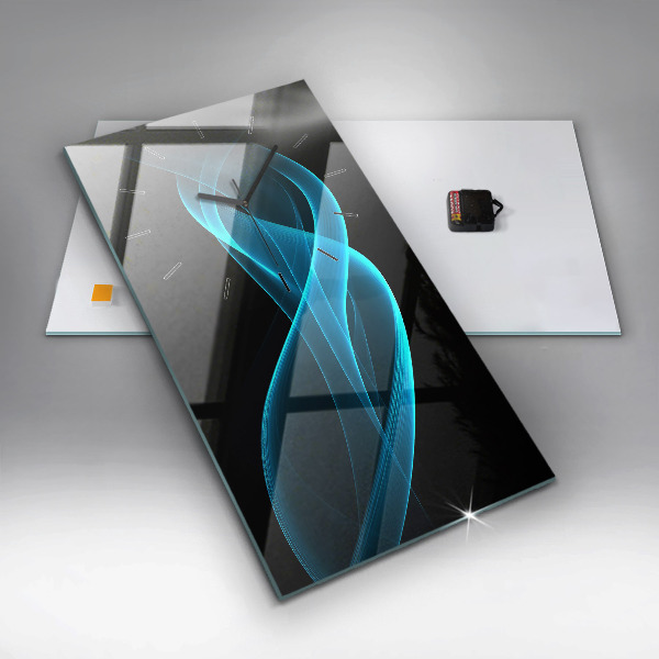 Orologio verticale in vetro Astrazione blu