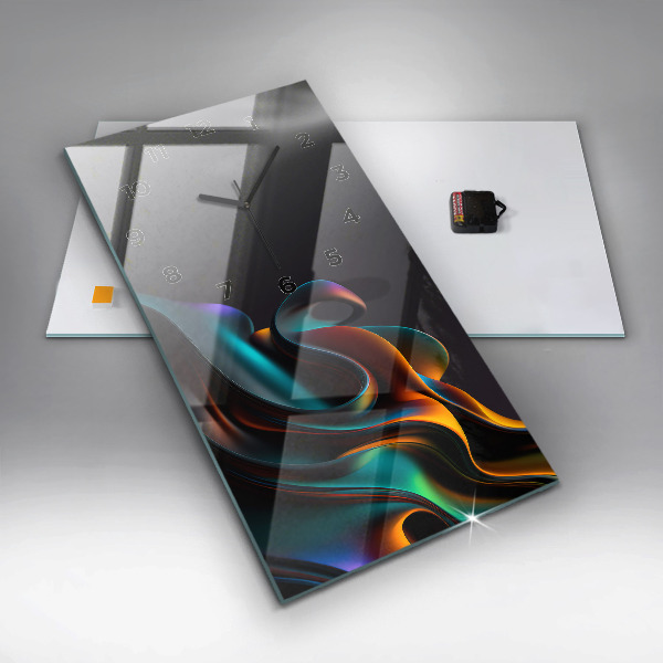 Orologio verticale in vetro Onda futuristica