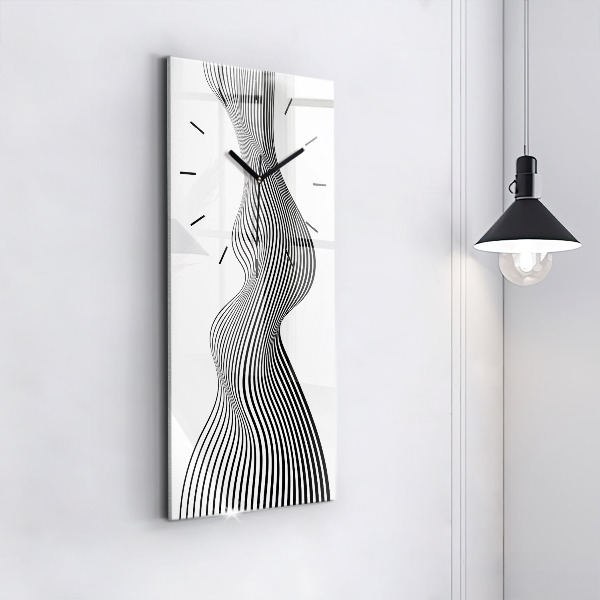 Orologio verticale in vetro Arte in bianco e nero