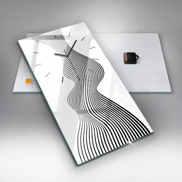 Orologio verticale in vetro Arte in bianco e nero