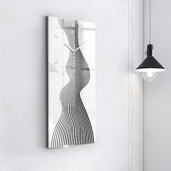 Orologio verticale in vetro Arte in bianco e nero